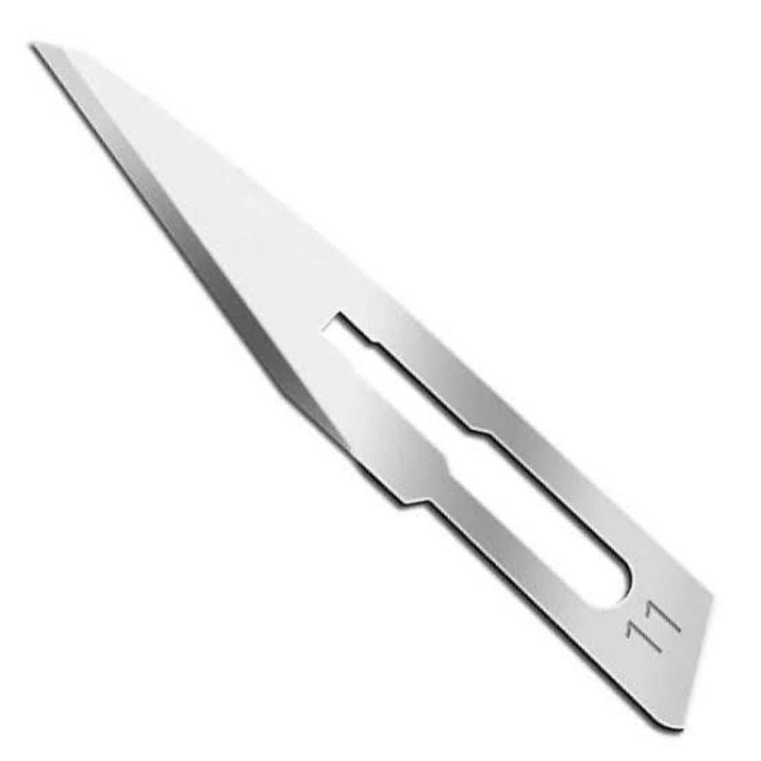 SMI Surgical Blades size 11 carbon steel surgical blade with sharp precision edge and cutout slot for secure attachment