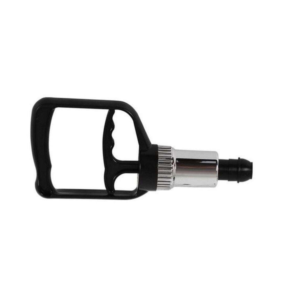 Manual Hijama Cupping Pump with black plastic handle and silver metal nozzle designed for heavy-duty suction